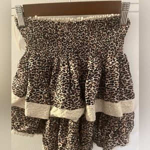 Surf Gypsy animal print mini skirt; size small